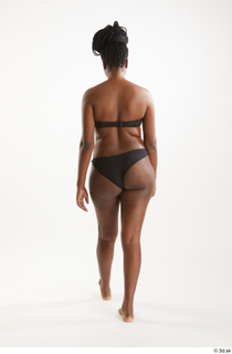 Dina Moses  1 back view underwear walking whole body…